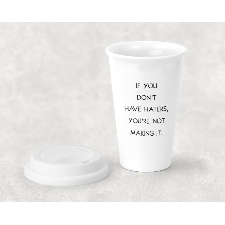 Winston Porter Fidela Double Wall Insulated Porcelain China Travel Mug